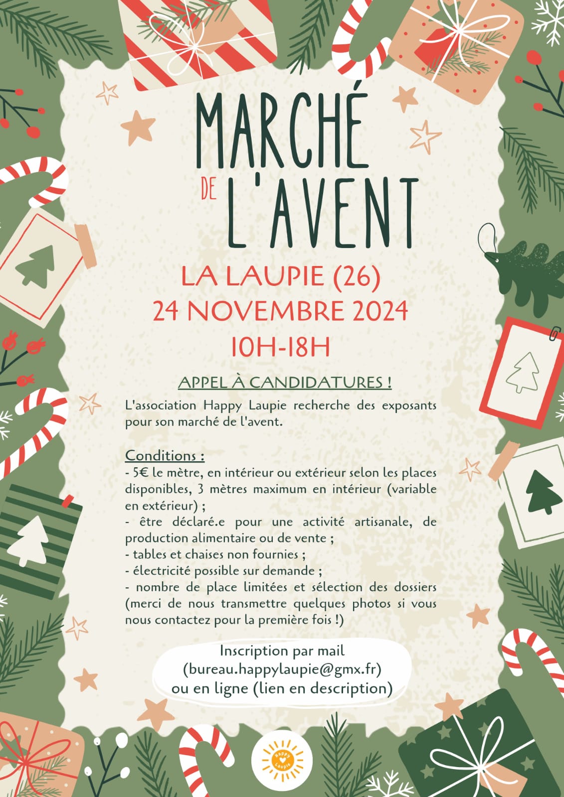 Marché de l’Avent La Laupie le 24 novembre 2024 de 10h à 18h